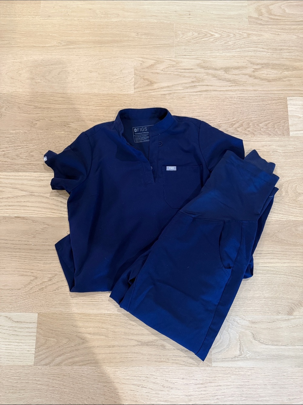 Figs maternity Navy Short Sleeve Scrub Top and joggers